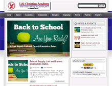 Tablet Screenshot of lifechristianacademy.com